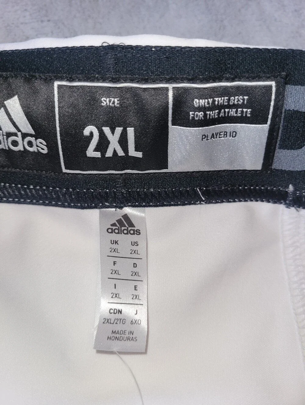 Adidas Mens 2XL Woven A1 Stock Football Pants White Red Drawstring Waist GG7417